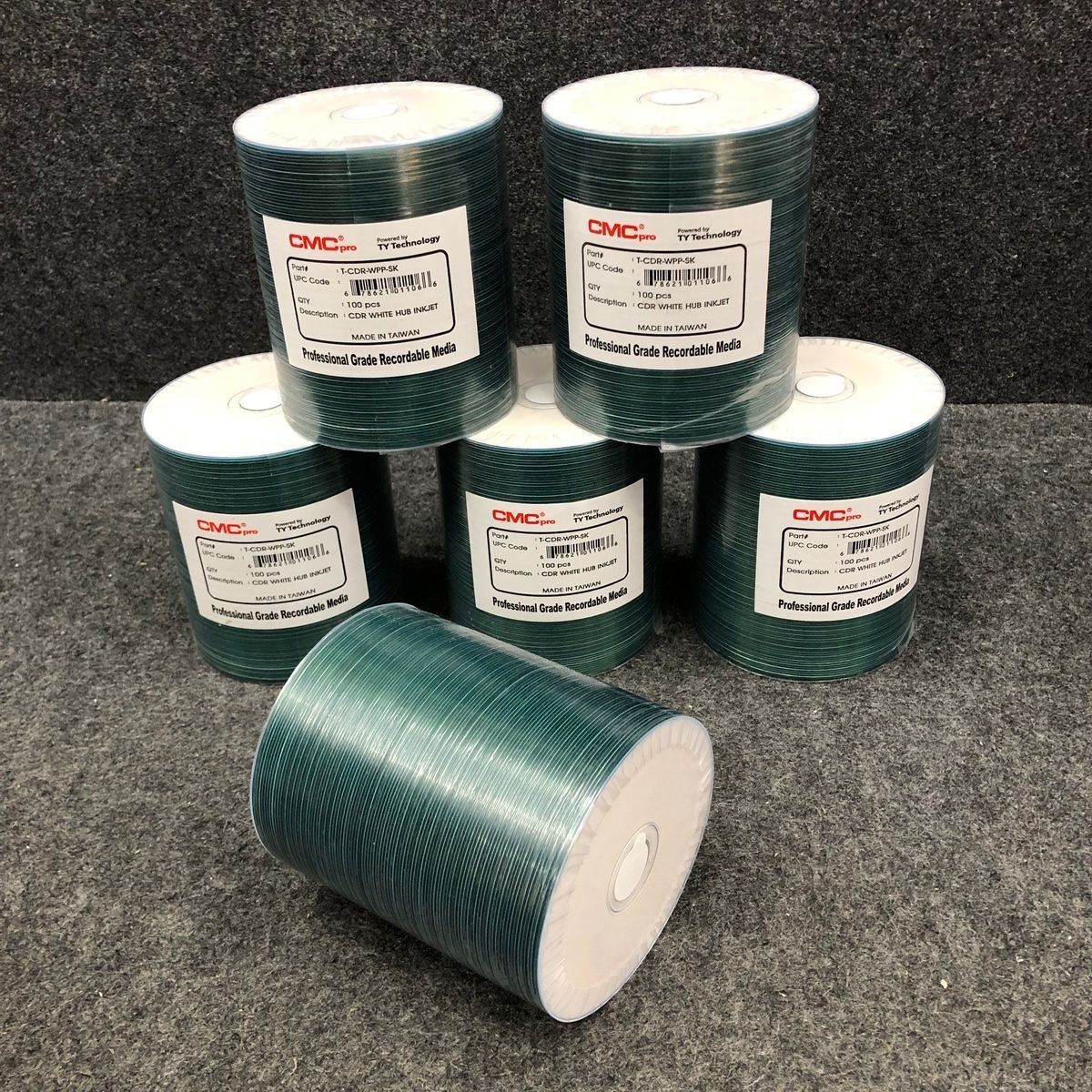 CMC PRO Professional Grade Recordable CDR, 700MB White Hub Inkjet, Case of 600*