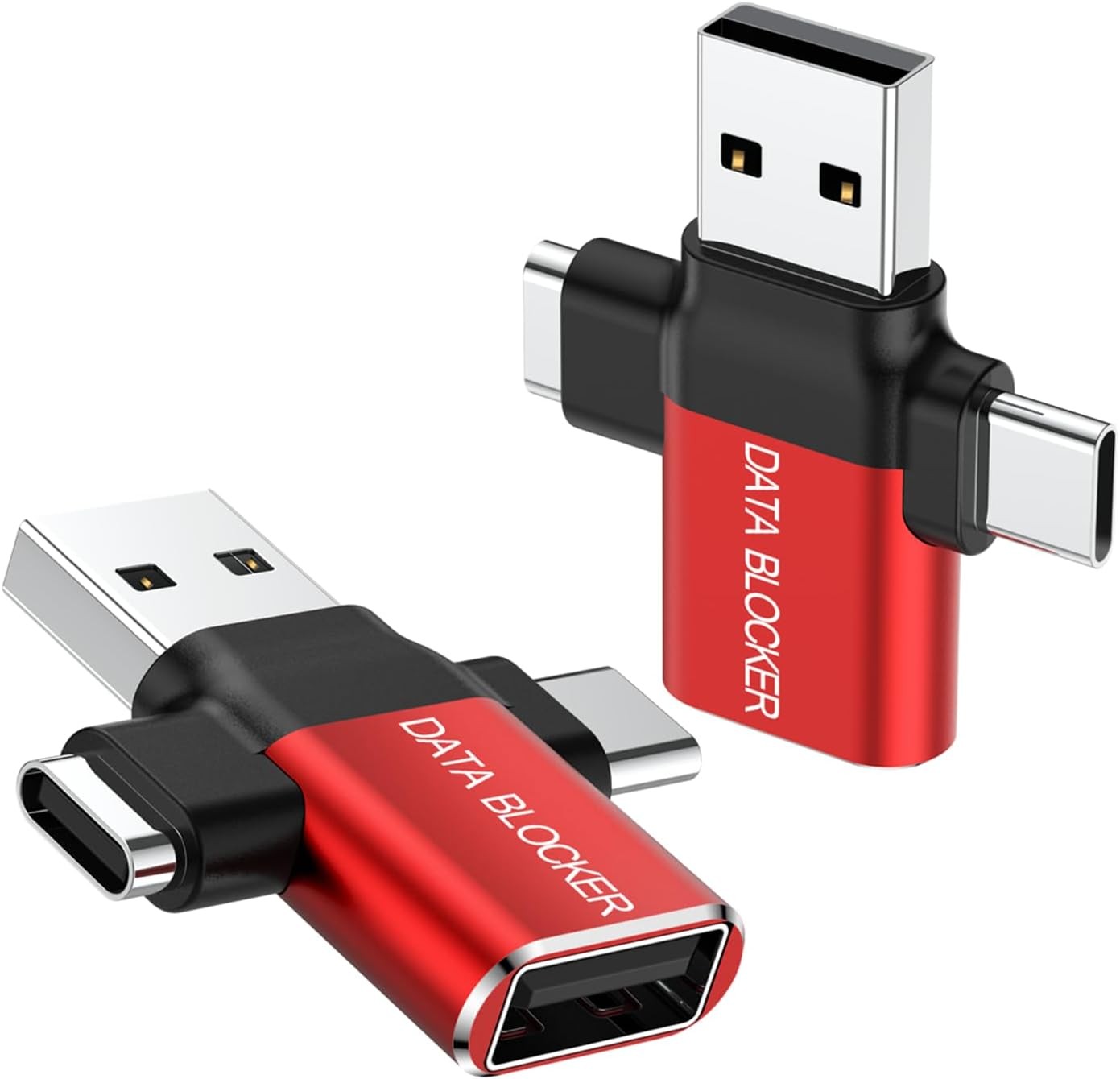Data Blocker, 4-in-1 Universal USB Protection from Illegal Red 