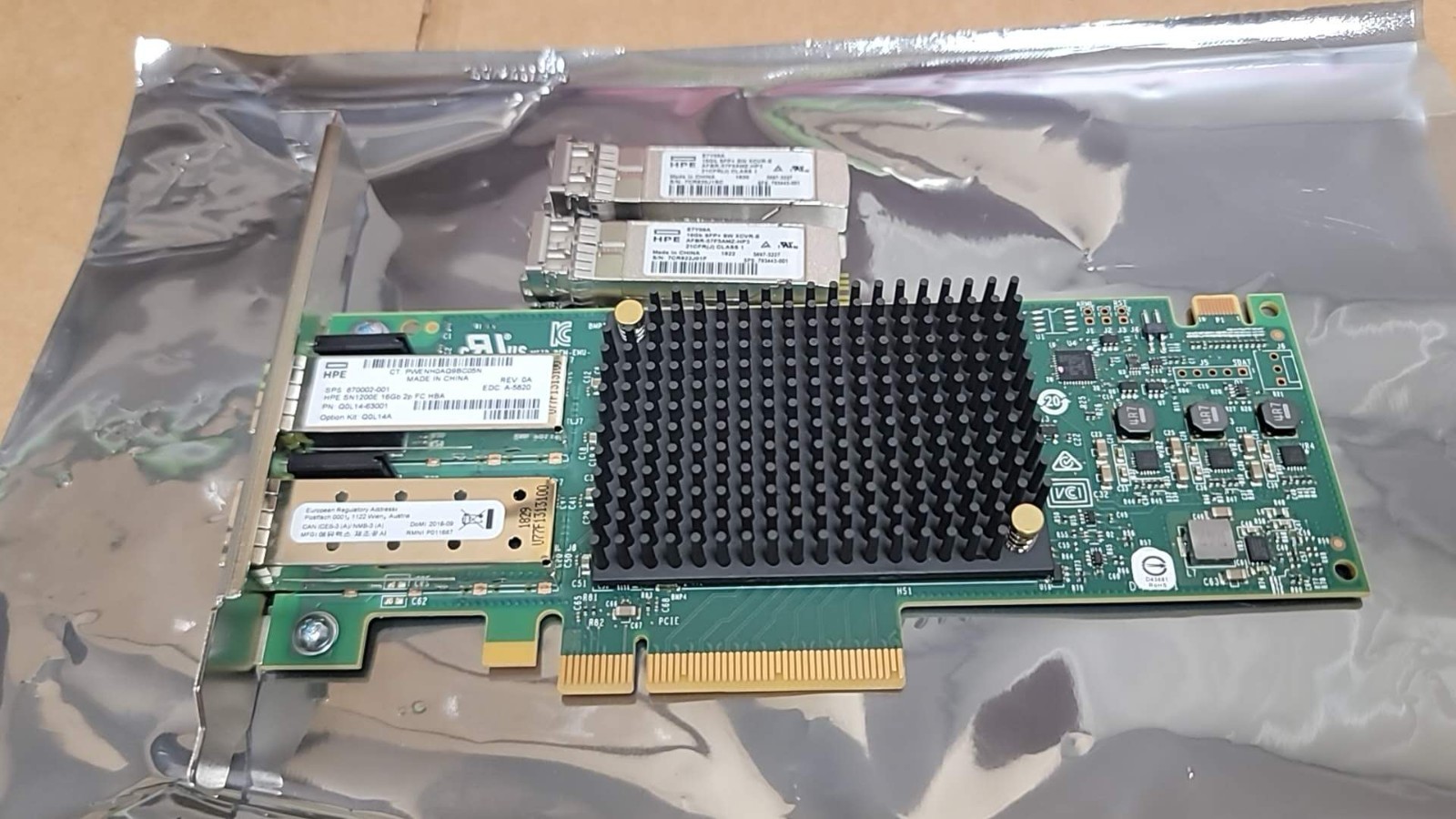 HPE Q0L14-63001 StoreFabric SN1200E 16Gb 2p HBA Fibre Channel 870002-001 W/SFP-L