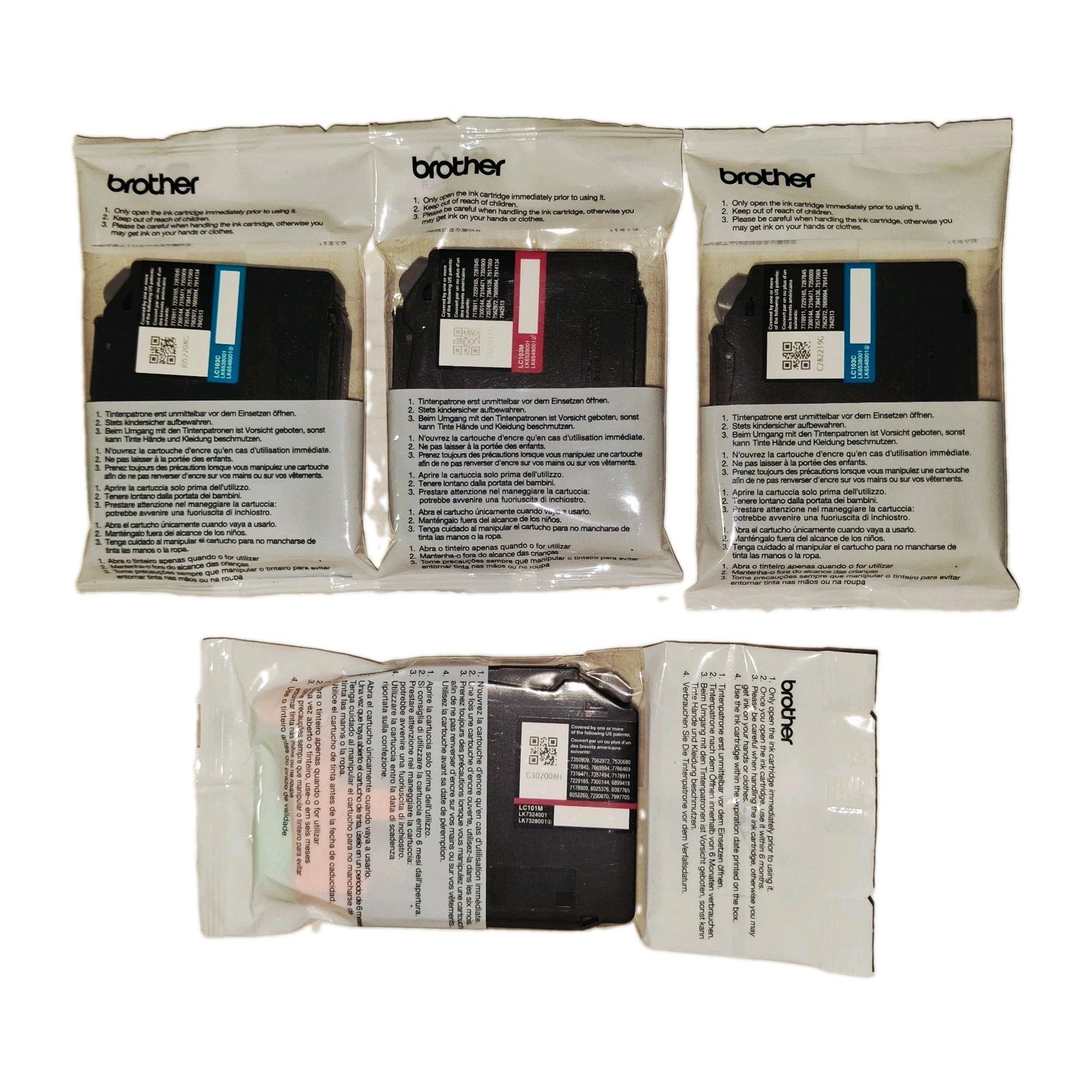 Brother Genuine LC103C XL LC103M XL Cyan & Magenta Color Ink Cartridge Set New