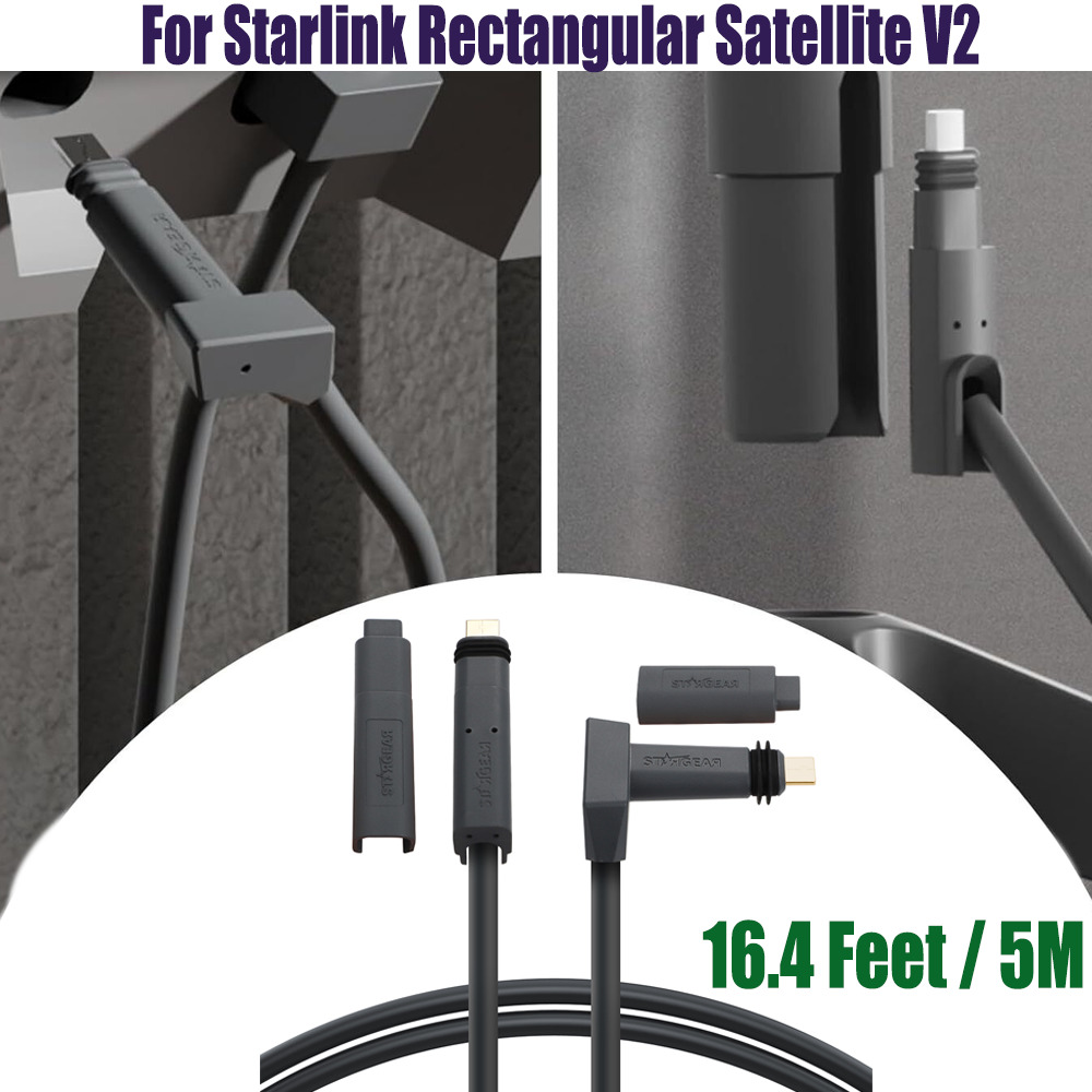16.4FT For Gen 2 Starlink Satellite V2 Router Dish Internet Extension Cable Kit