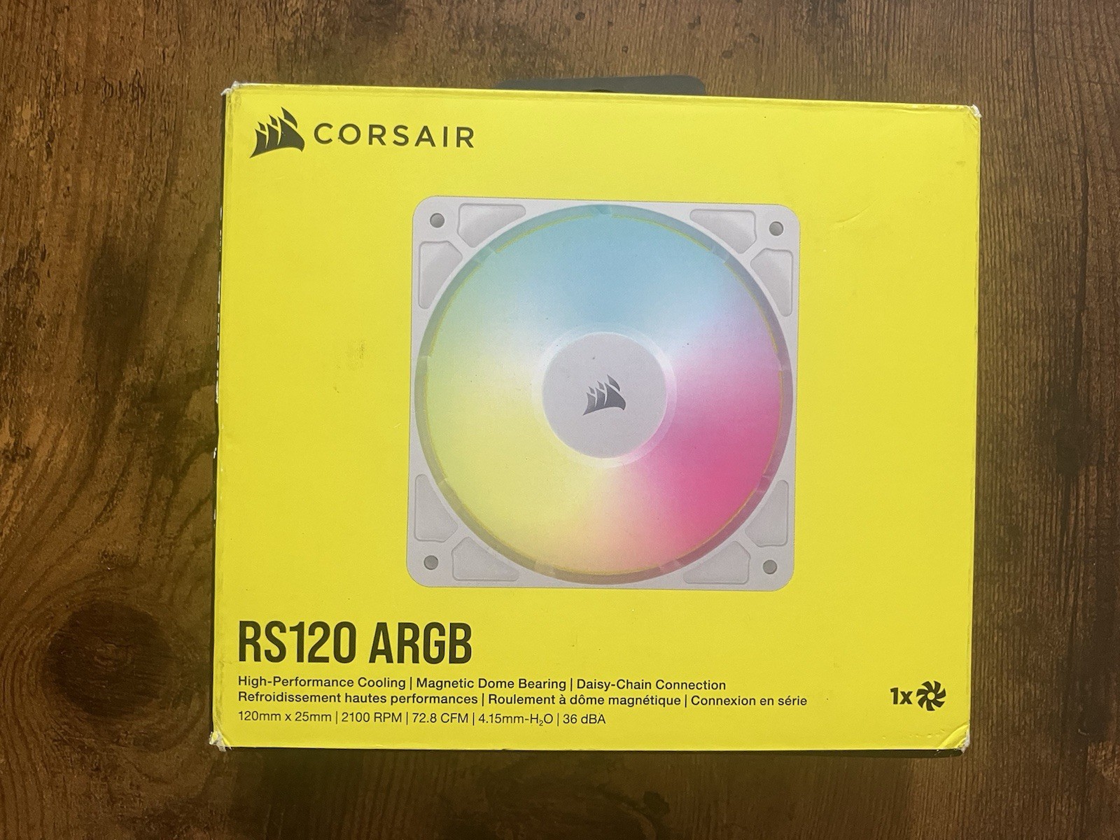 CORSAIR RS120 ARGB 120mm PWM Fan – Daisy-Chain Connection – Single Pack – White