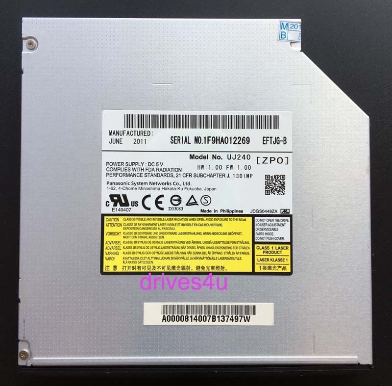 New UJ240 6X 3D Blu-ray Burner Drive for HP EliteBook 8460W 8560W 8740W 8760W