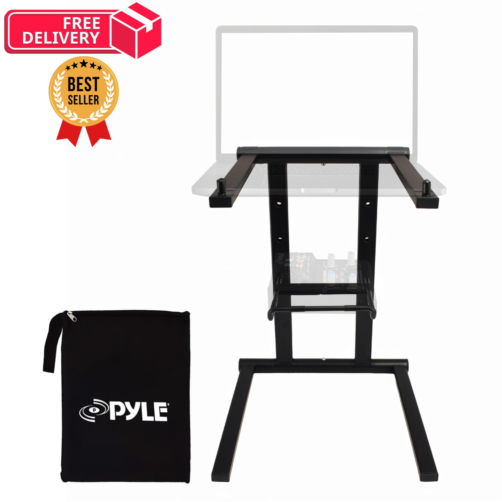 Pyle Portable Folding Laptop Stand - Foldable One Size, Black