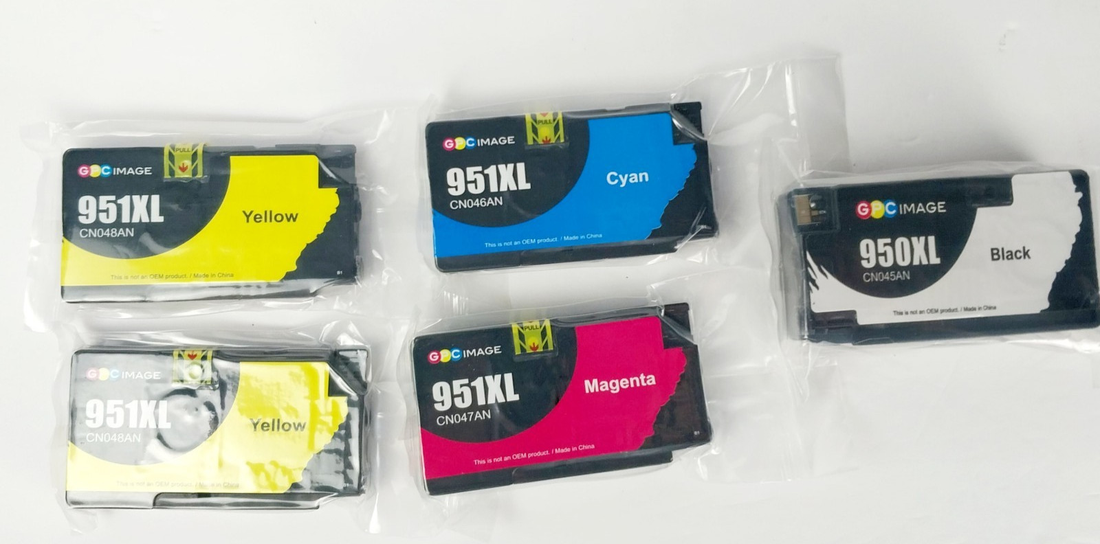 GPC Image 950XL & 951XL Ink Cartridges -2 Yellow , Magenta, Cyan, Black/ 5 Lot