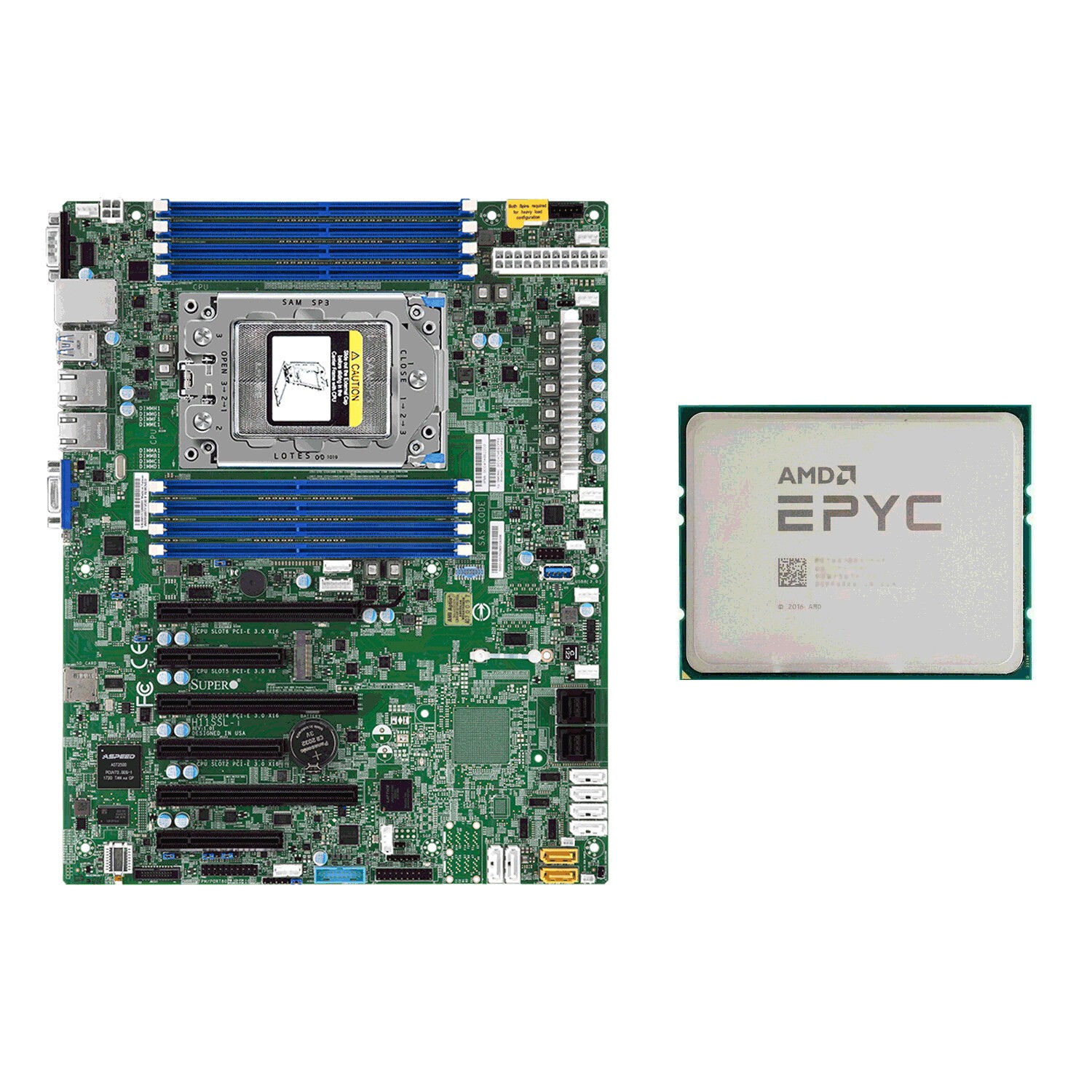 Supermicro H11SSL-i Motherboard +  AMD EPYC 7401P CPU 24 Cores 2GHz Up to 3.0GHz