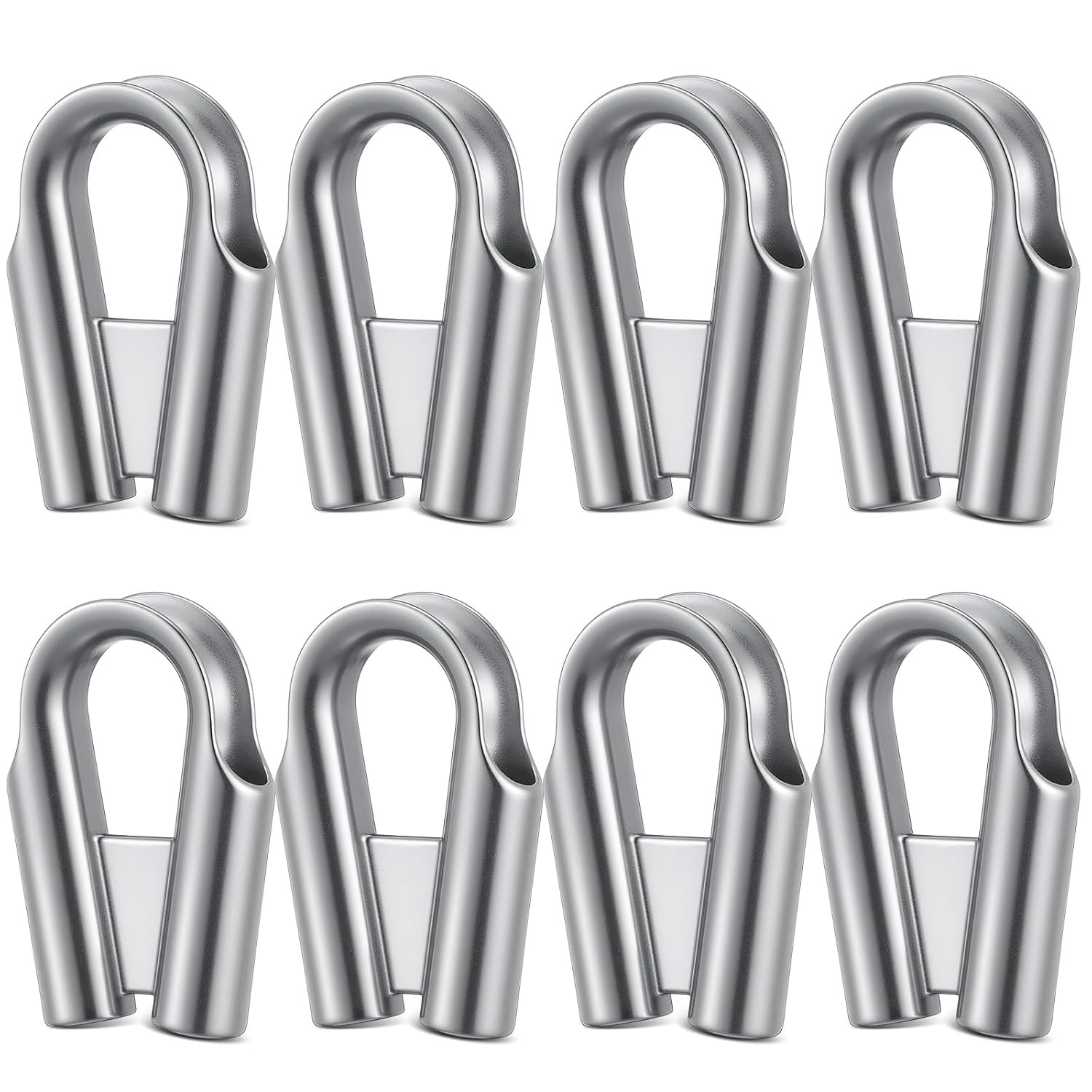 8 Pack 12mm 1/2" 304 Stainless Steel Wire Rope Thimbles with Gusset