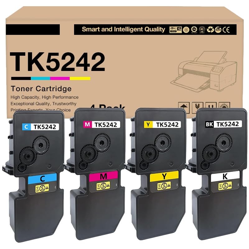 ** NEW Toner For Kyocera | TK-5242 | Black/Color | w/ Chips | Compatible | 4-Pak