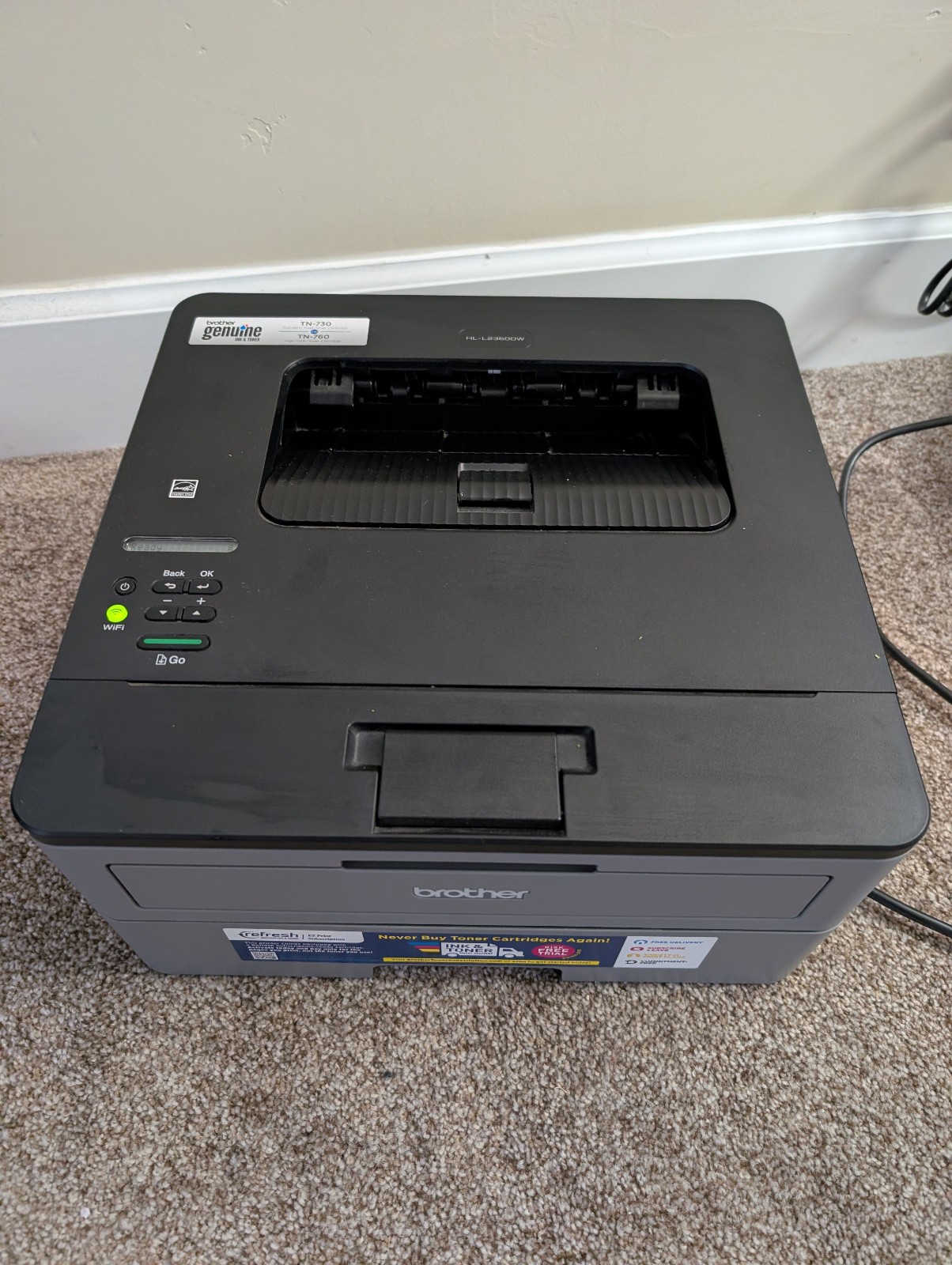 2024 purchase - Brother HL-L2350DW Compact Monochrome Laser Printer, Light use