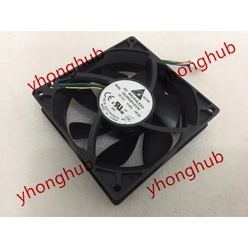 Delta Electronics QUR0912VH 9E3B DC 12V 0.60A 90x90x25mm Server Cooling Fan