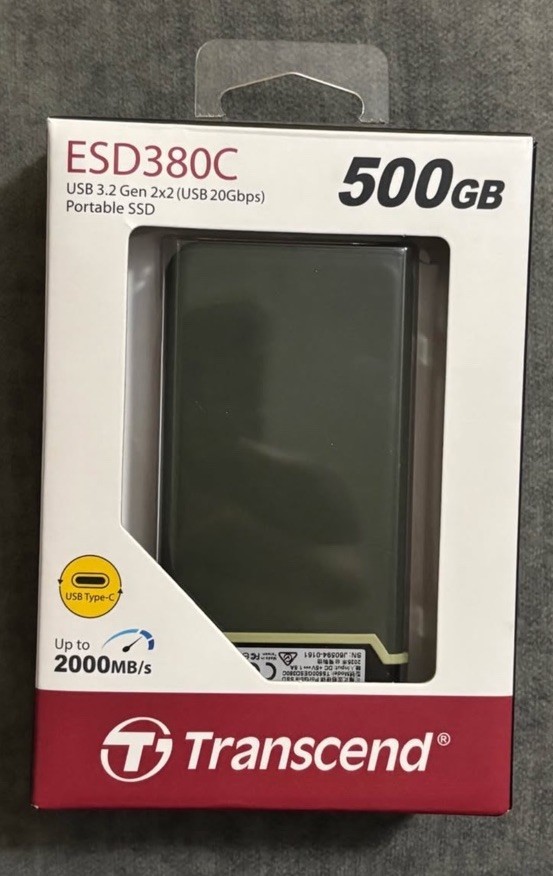 Transcend ESD380C 500GB USB 3.2 Gen 2x2 Portable External SSD Green