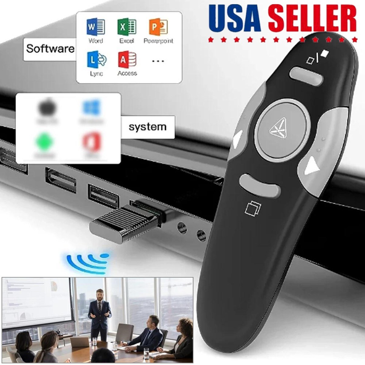 Laser Pointer Power Point Presentation Remote Control Wireless USB PPT Presenter