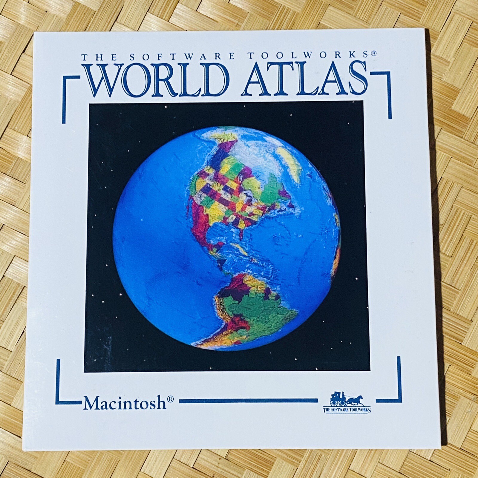 The Software Toolworks World Atlas CD ROM Mac Macintosh 1990 Vtg