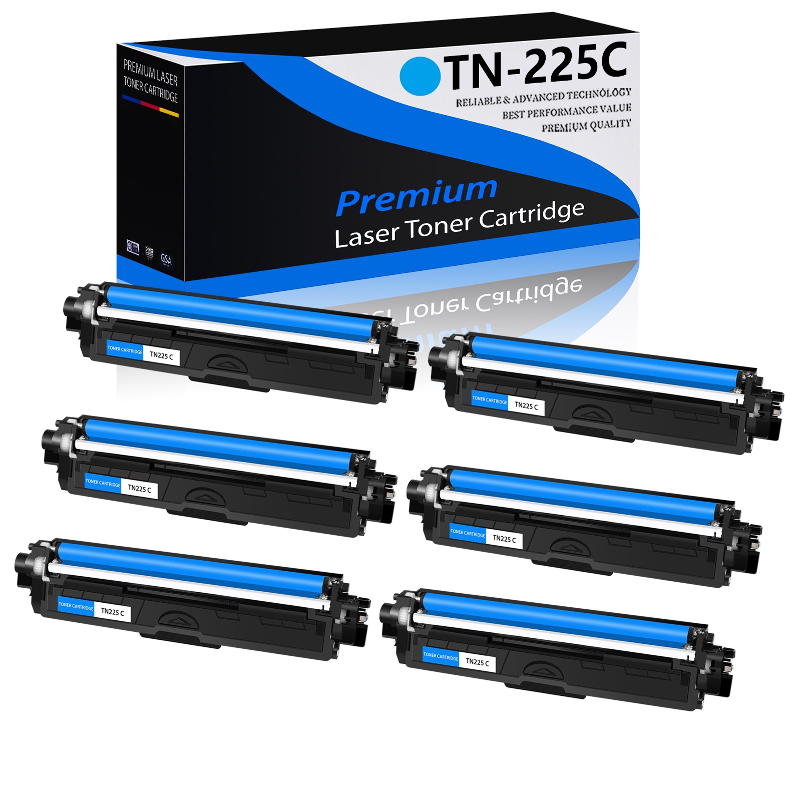 6PK Cyan TN225 TN221 Toner for Brother HL-3140CW HL-3170CDW HL-3142CW HL-3150CDW