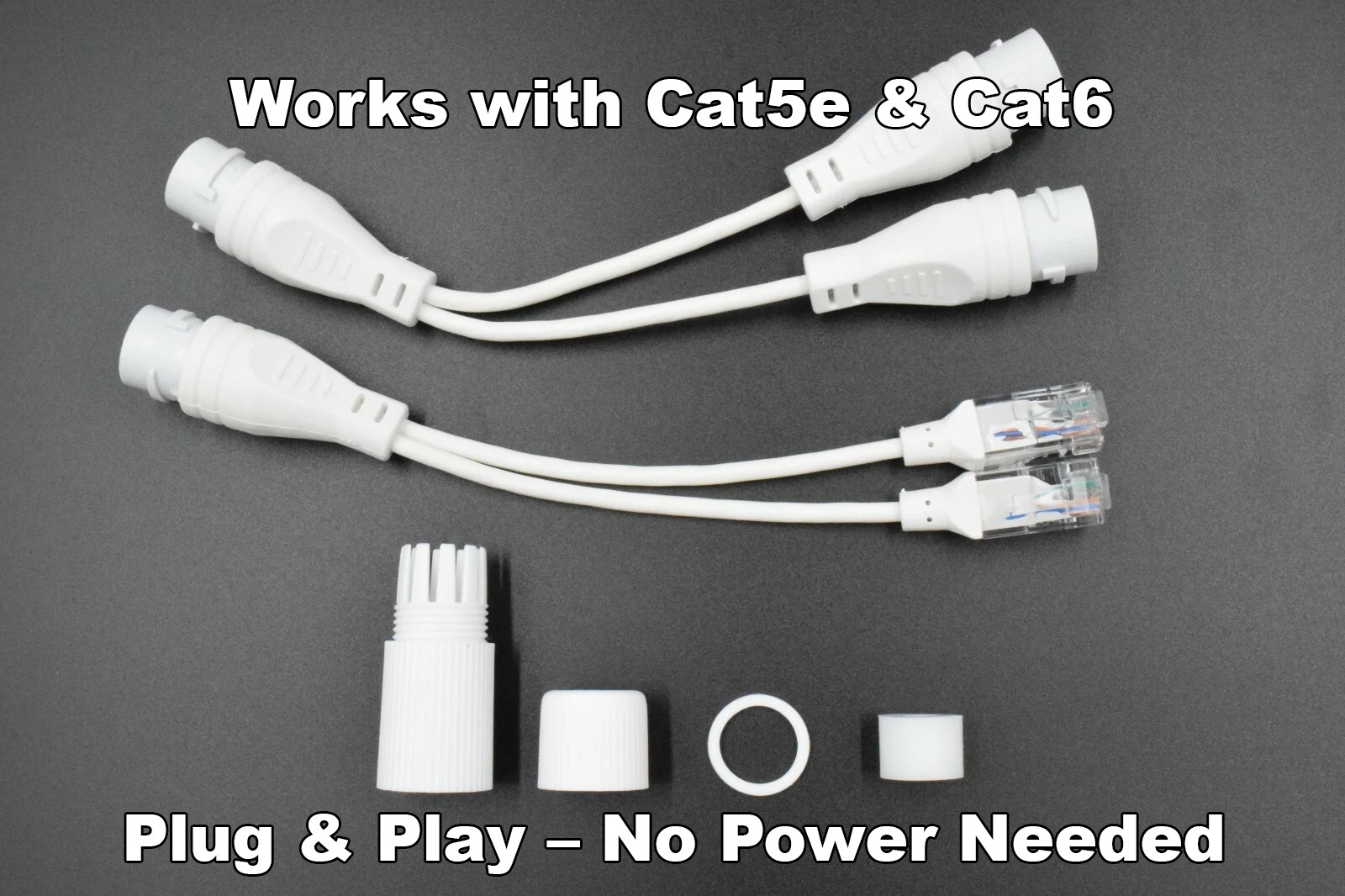 RJ45 Ethernet Splitter Cat5e/Cat6 PoE 2 Devices Over 1 Cable Adapter