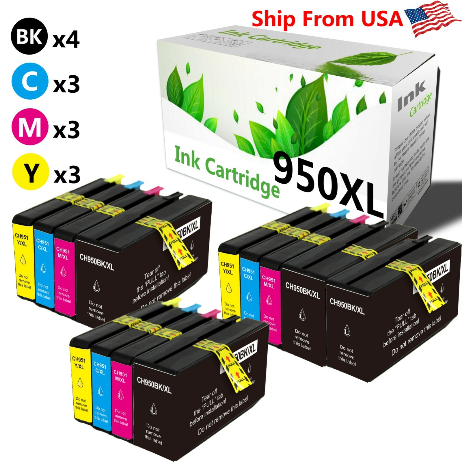 13 PK 950 951 Ink Cartridge High Yield for Officejet Pro8600 Pro8616 Printers