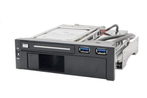 Syba SYMRA55006 5.25" Dual-Bay Tray-Less Mobile Rack with 2 x USB 3.0 Ports