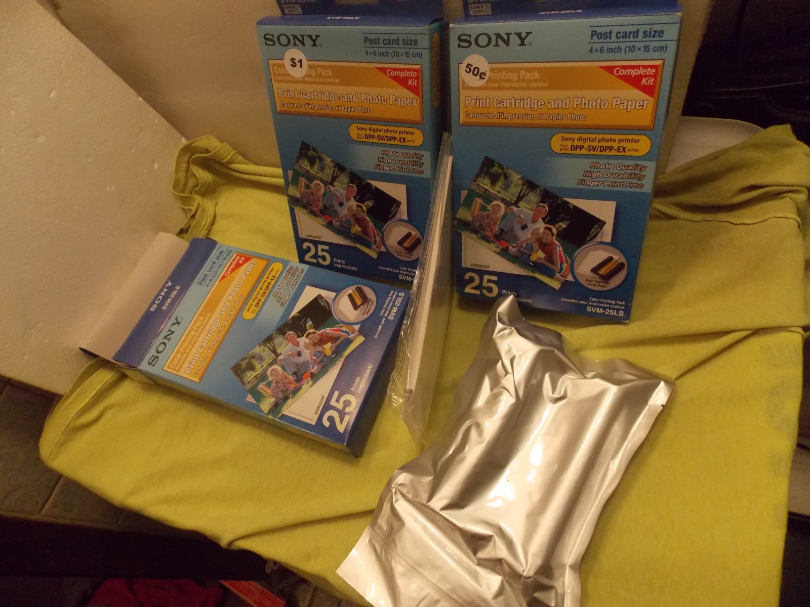 Qt3 SONY SVM-25LS Color 4x6 Printing Pack Paper Cartridge Set Post Card 75 Total