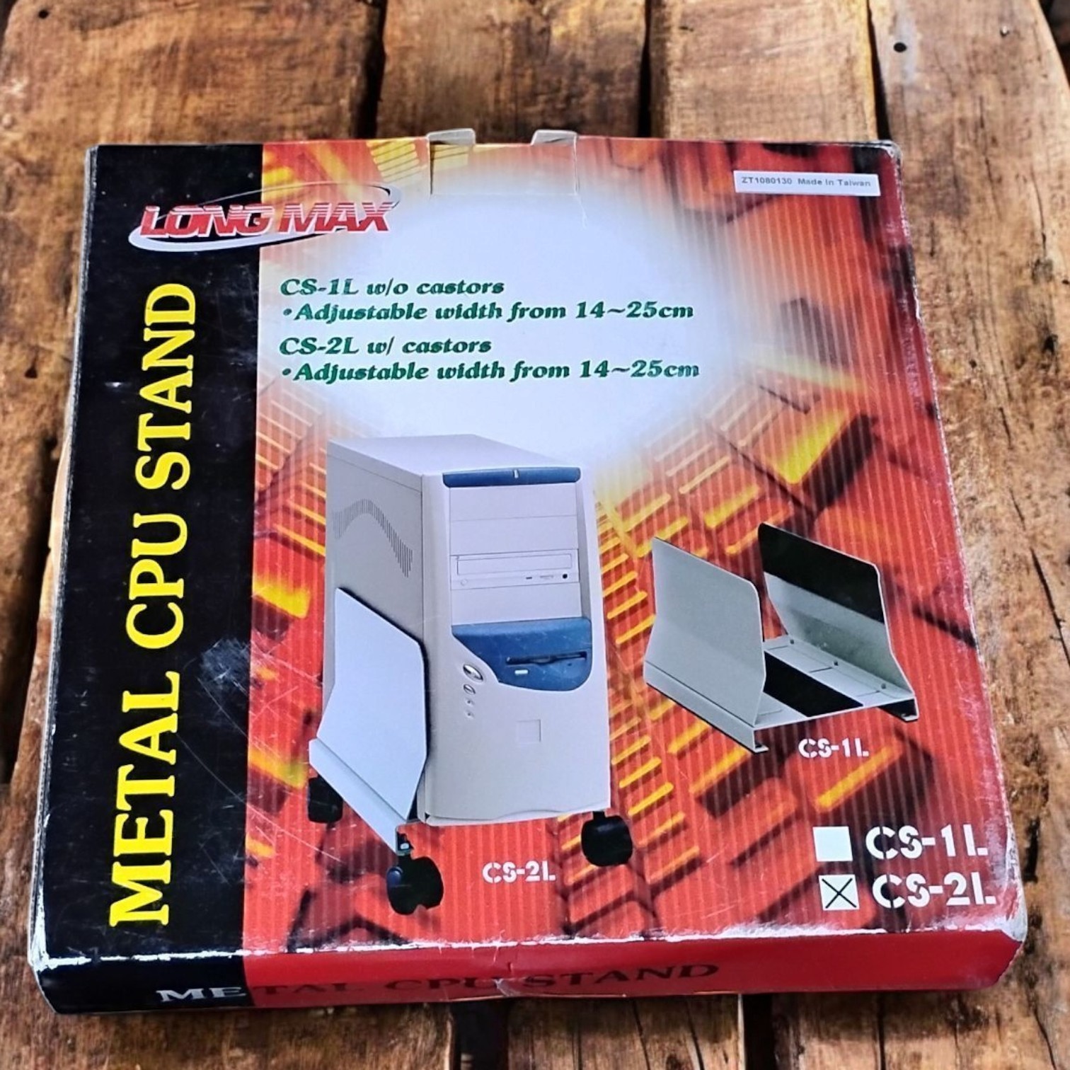 LONGMAX Metal CPU Stand CS-2L w/ Casters Adjustable Width 14–25cm New in Box