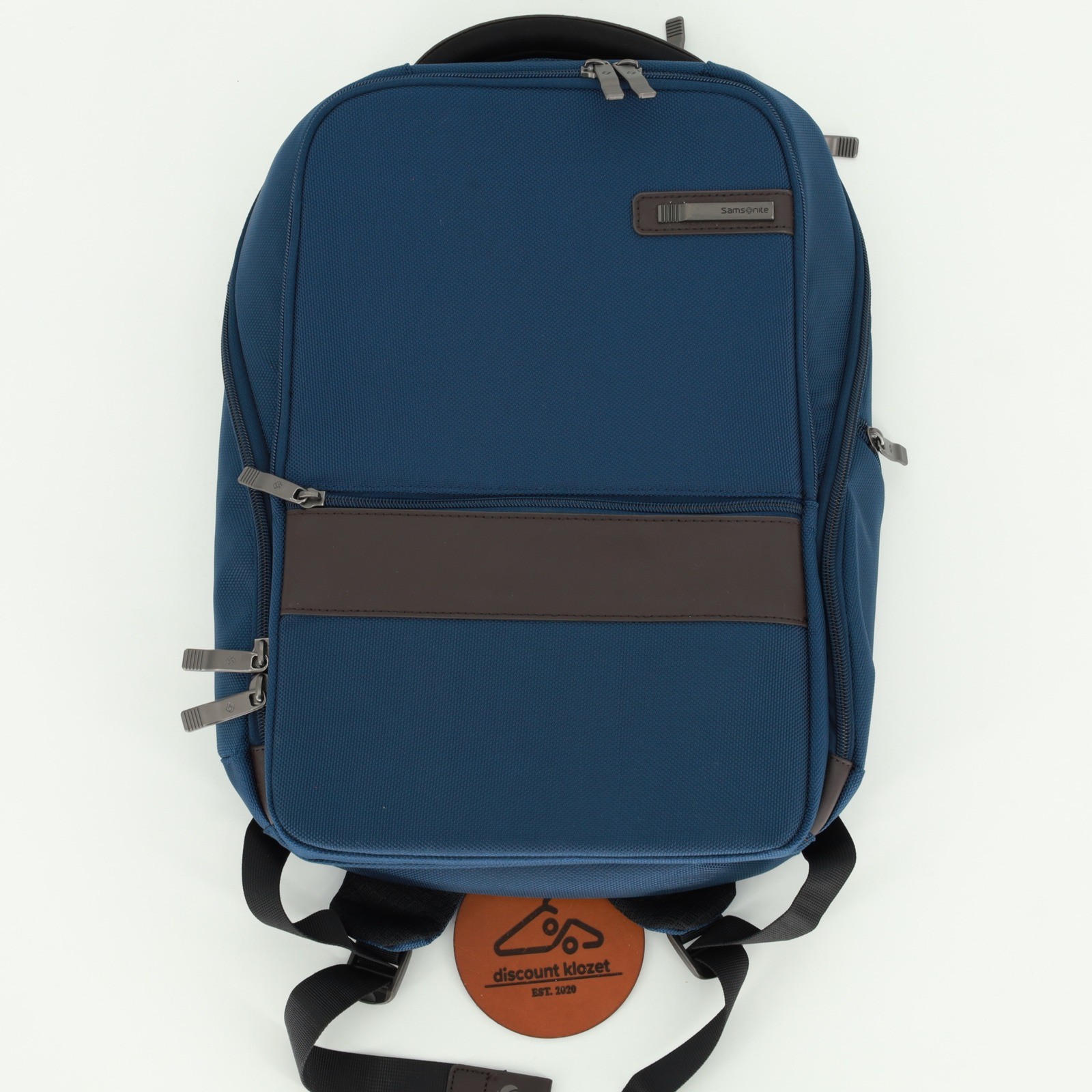 Samsonite Kombi Laptop Backpack Blue Brown Professional Travel Commuter Techwear
