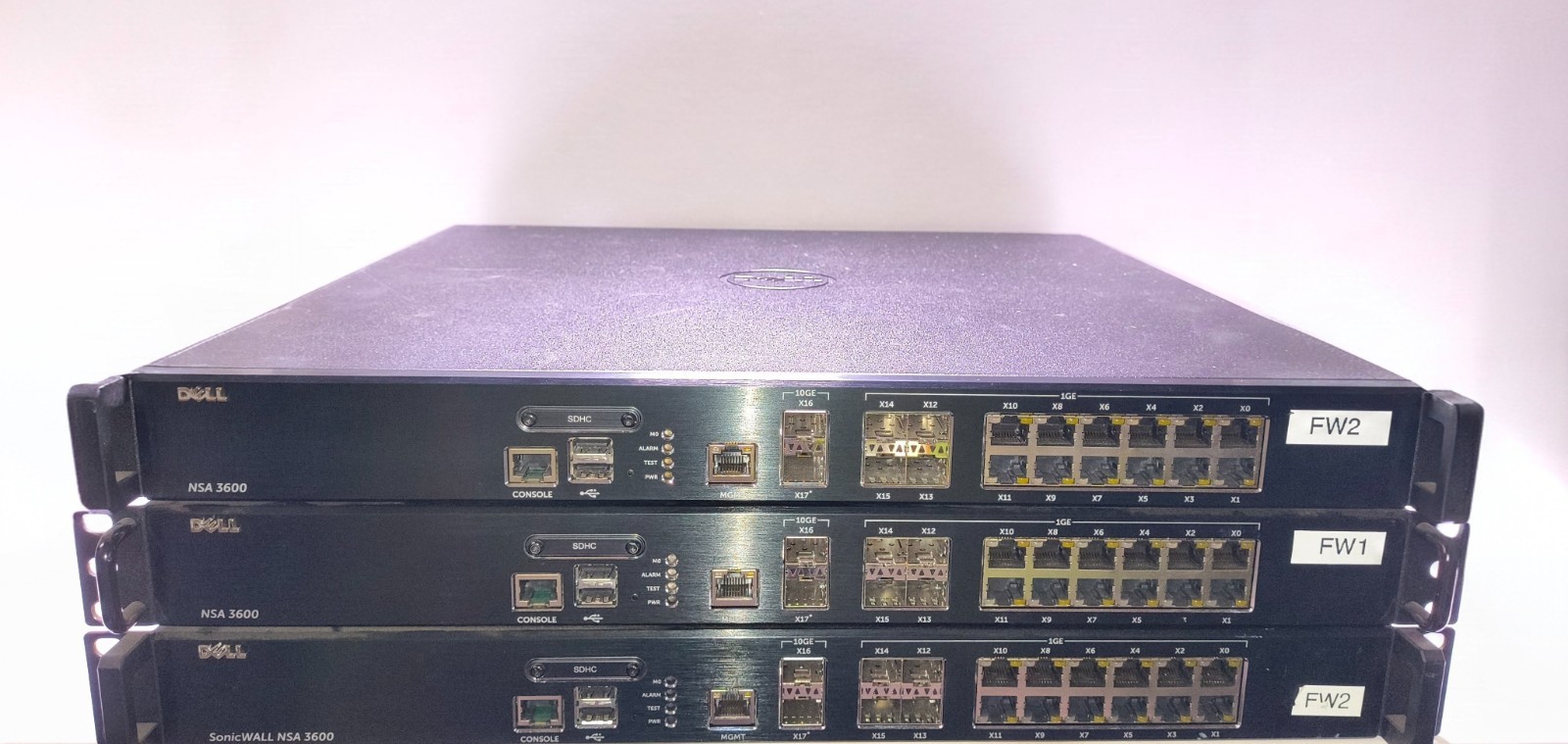 LOT OF 3 | Dell SonicWall NSA 3600 Firewall |  1U Rack Units | AS-IS