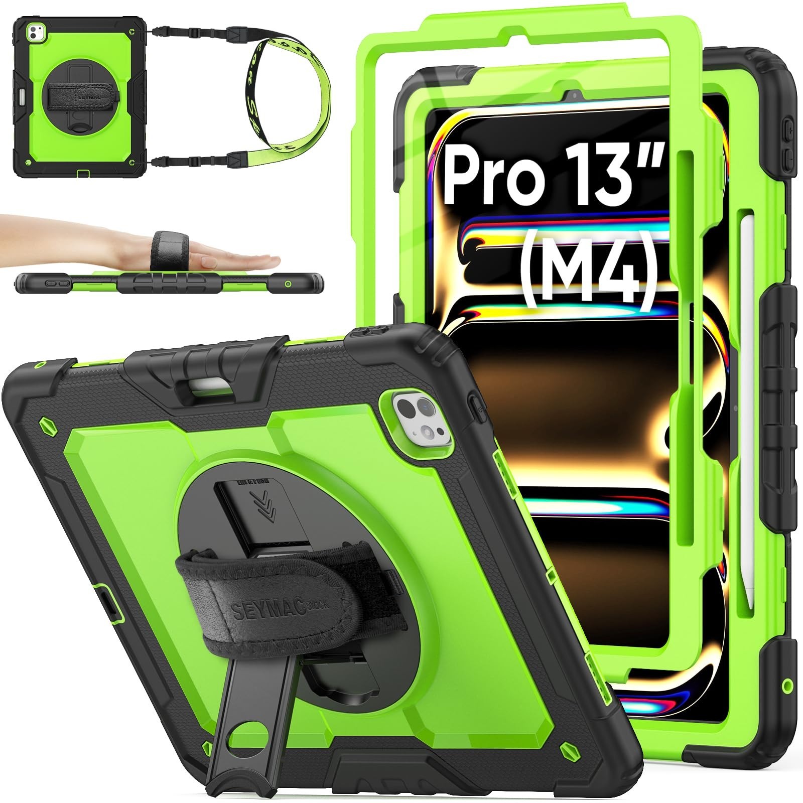 SEYMAC stock Case for iPad Pro 13-inch M5-M4 2025-2024, Shockproof Heavy Duty Ca