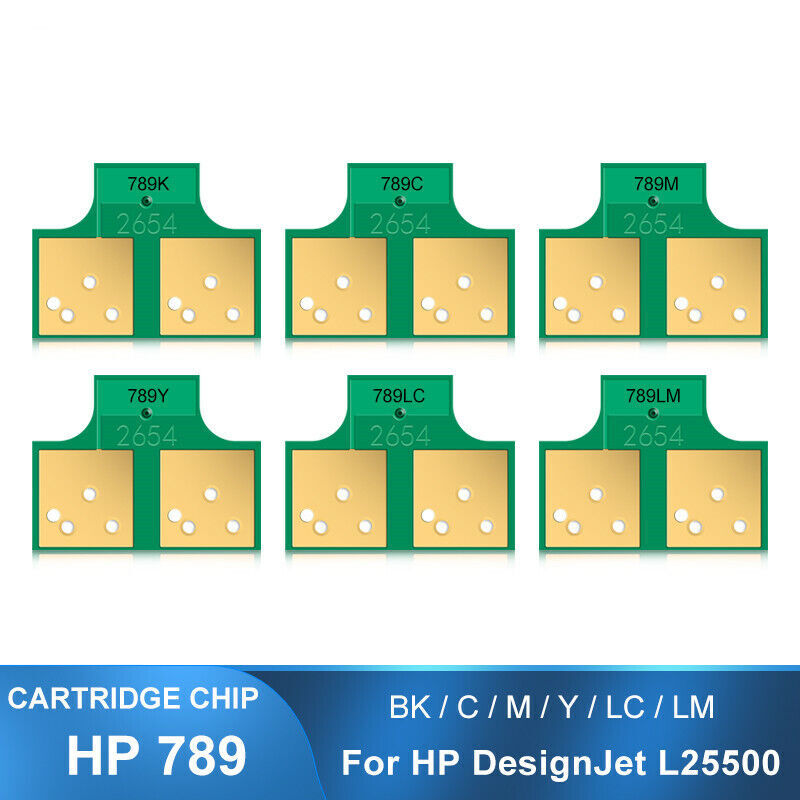 HP 789 New Upgraded Ink Cartridge Chip  with HP Designjet L25500 6‑Color Set