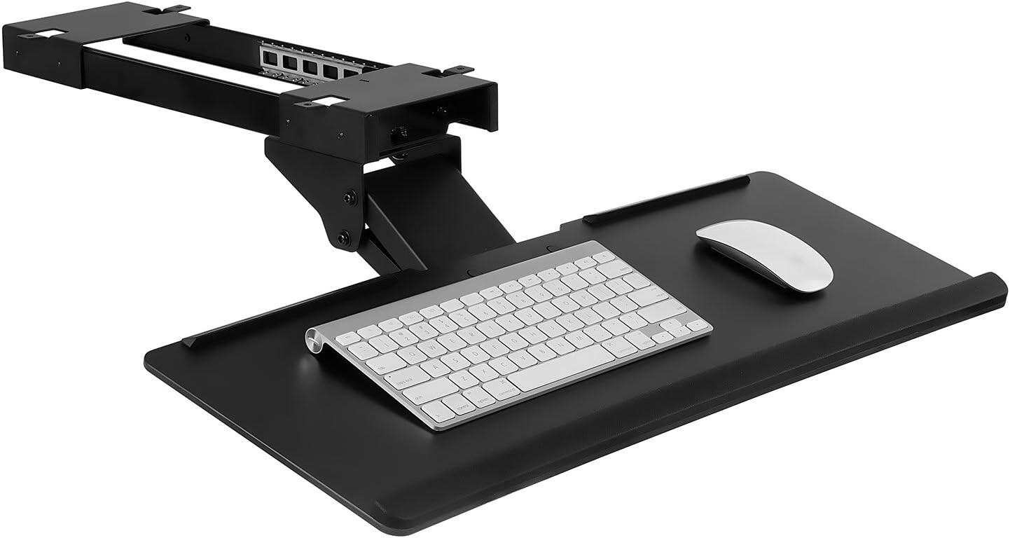 Ergonomic under-desk keyboard tray adjustable keyboard drawer slides tilting