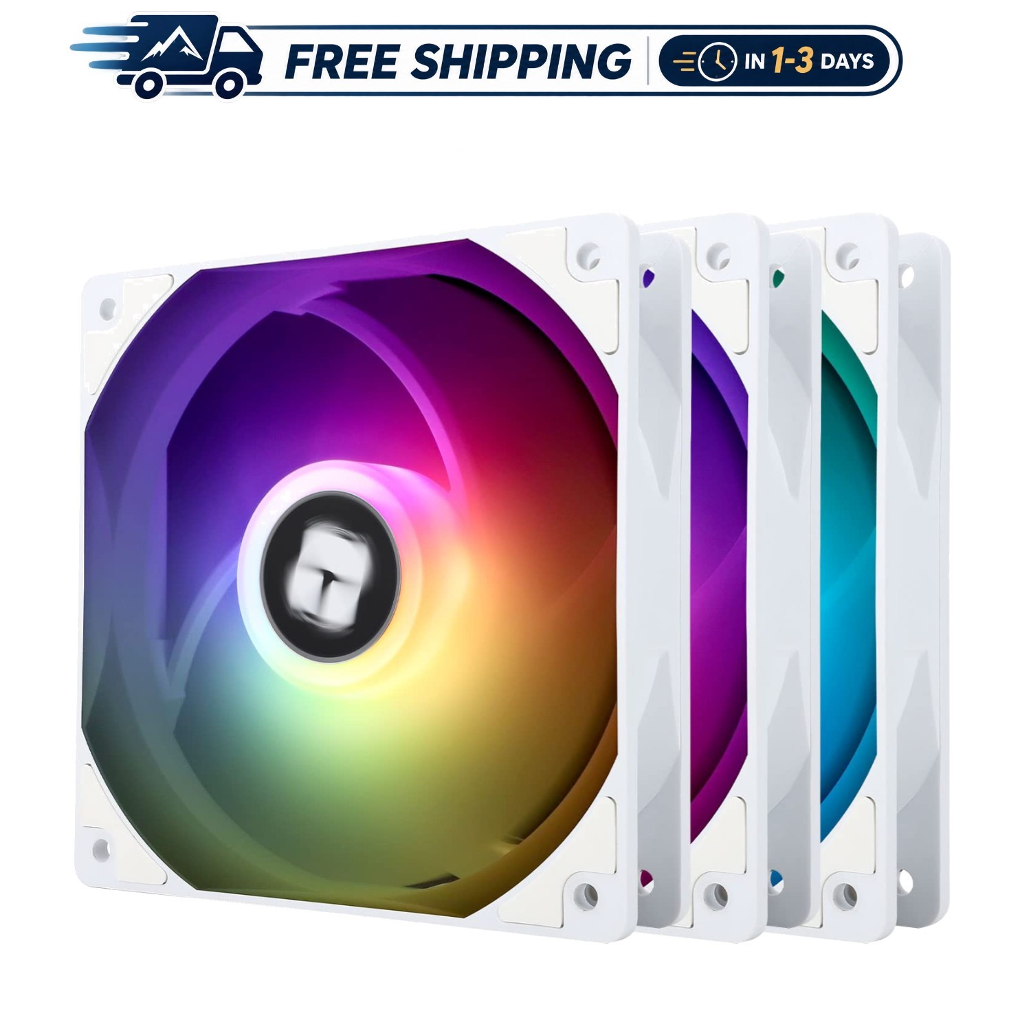 Ultra-Quiet 120mm ARGB CPU Fans with 4-Pin PWM Control - 1550RPM (3 Pack)