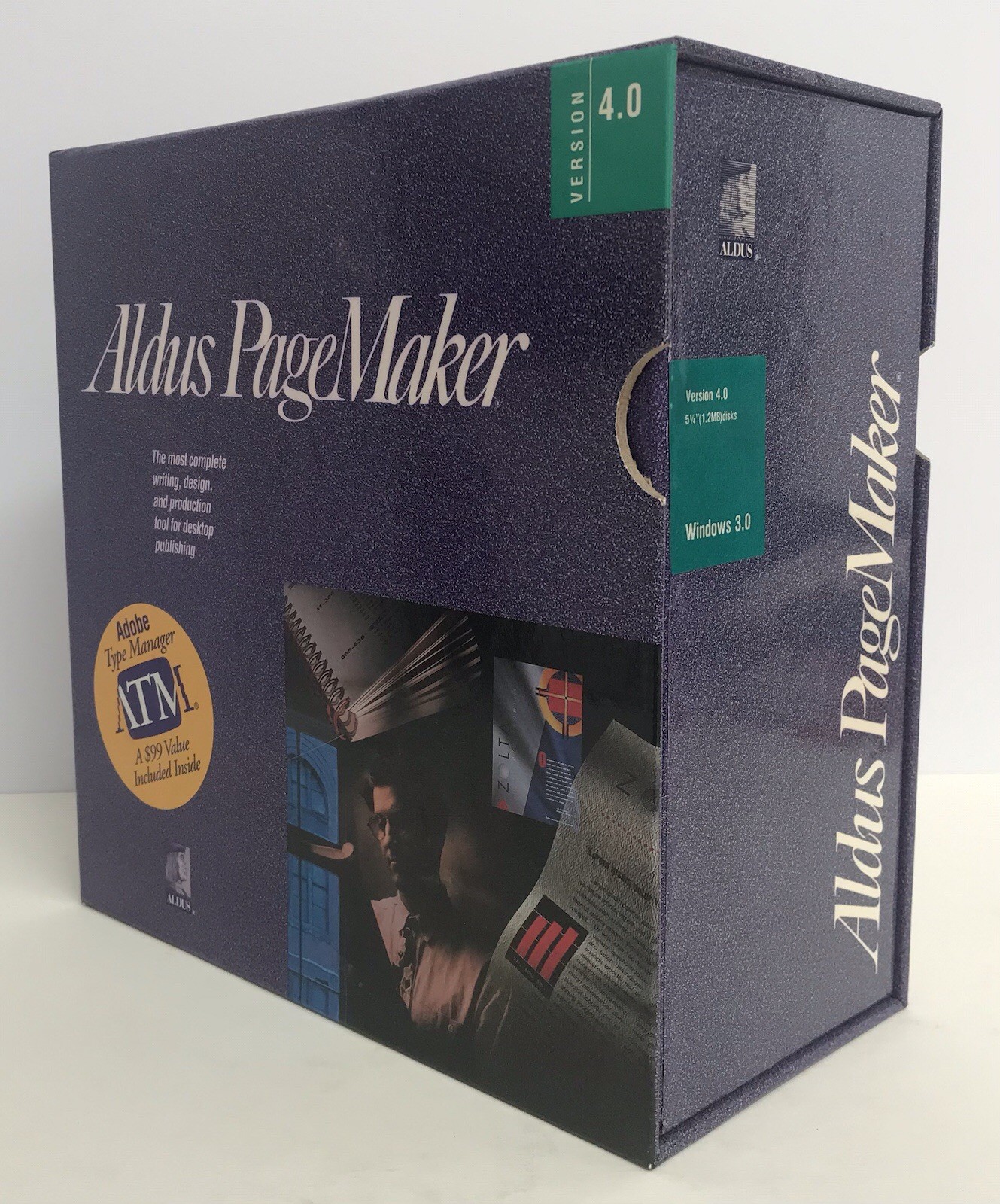 Vintage ALDUS PAGEMAKER Manual Set w/ 5.25 Floppy Disks Windows 3.0