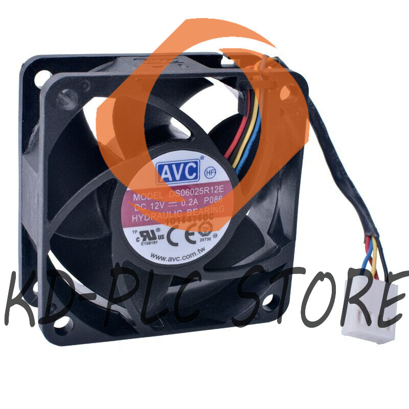 New AVC DS06025R12E 60mm fan 6025 60x60x25mm 12V 0.20A 4PIN cooling fan