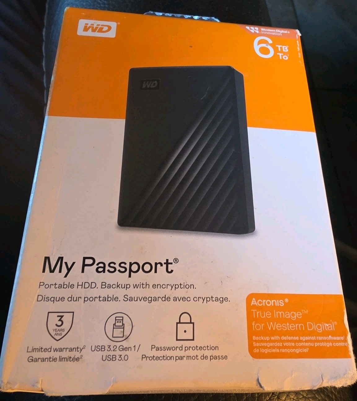 Western Digital My Passport 6TB Portable External Hard Drive Black USB 3.0