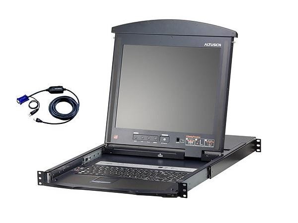 Aten KL1508AMUKit 8-port 17in Dual Rail LCD KVM Switch and Cable Bundle
