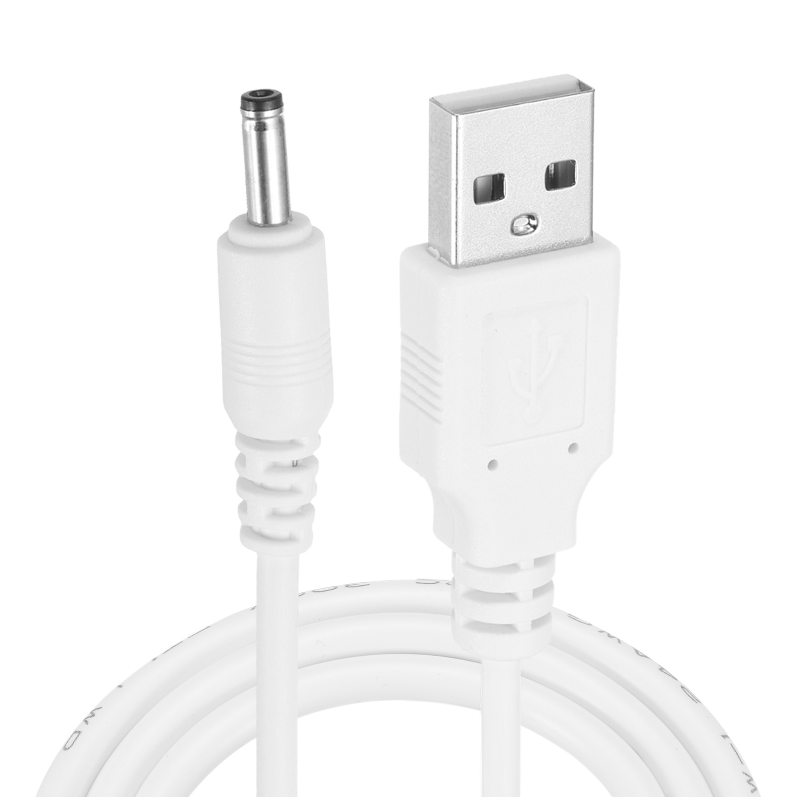3.3ft USB A Type 3.5 x 1.35mm Straight Head Power Connector White