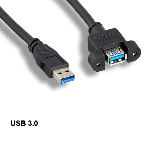 10x 3ft Panel-Mount Spuer Speed USB 3.0 Type A Extension Cable 5Gbps PC Data