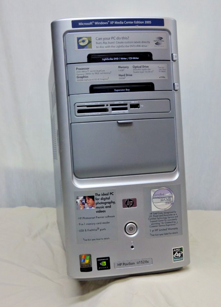HP Pavilion a1528x AMD Athlon 3800 2.0Ghz  1.7GB NO HDD XP cert missing bracket