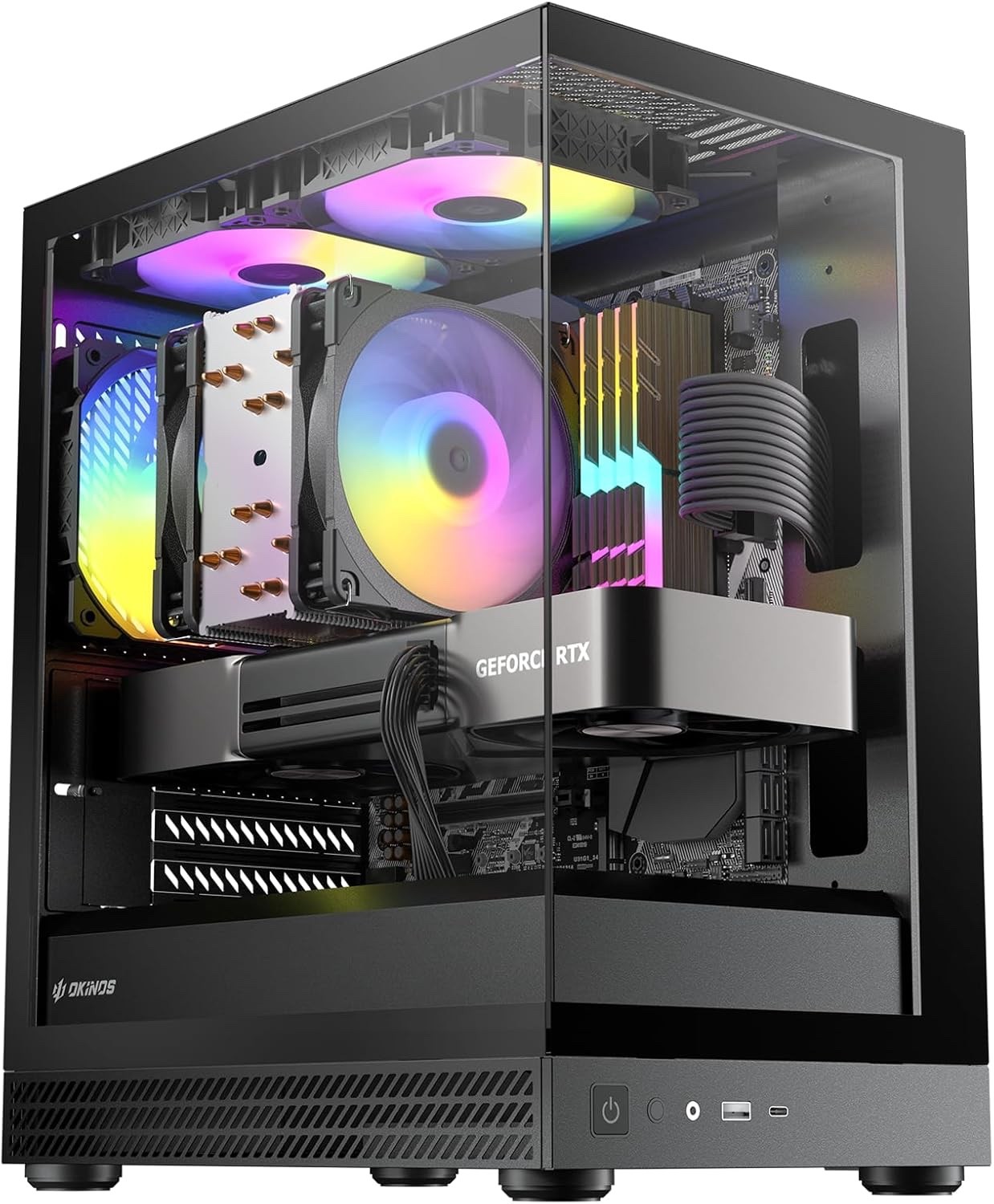 Okinos Aqua UNO Micro ATX Case No Radiator Support Max GPU Length 309mm