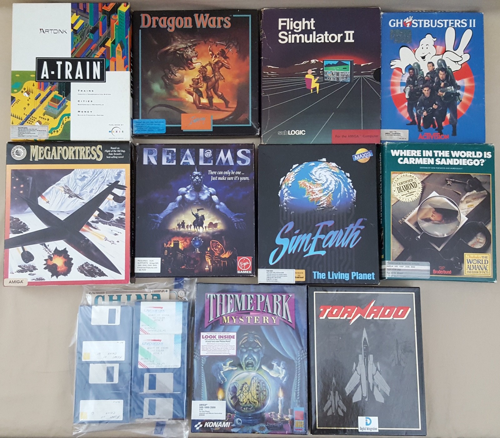 (10) BOXED Games for Commodore Amiga 500 600 1000 1200 2000 3000(T) 4000(T)