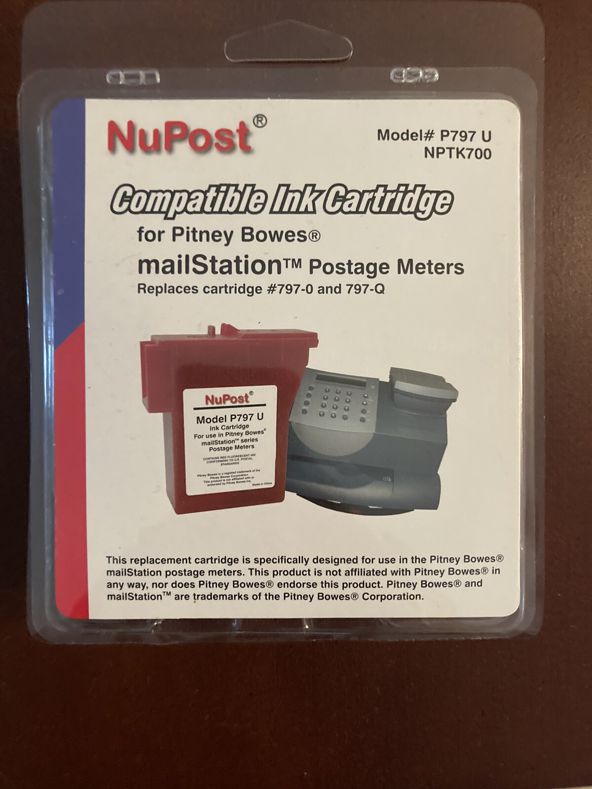 Pitney Bowes 797-0, 797-M, 797-Q mailStation Postage Meter Ink Cartridge P797 U