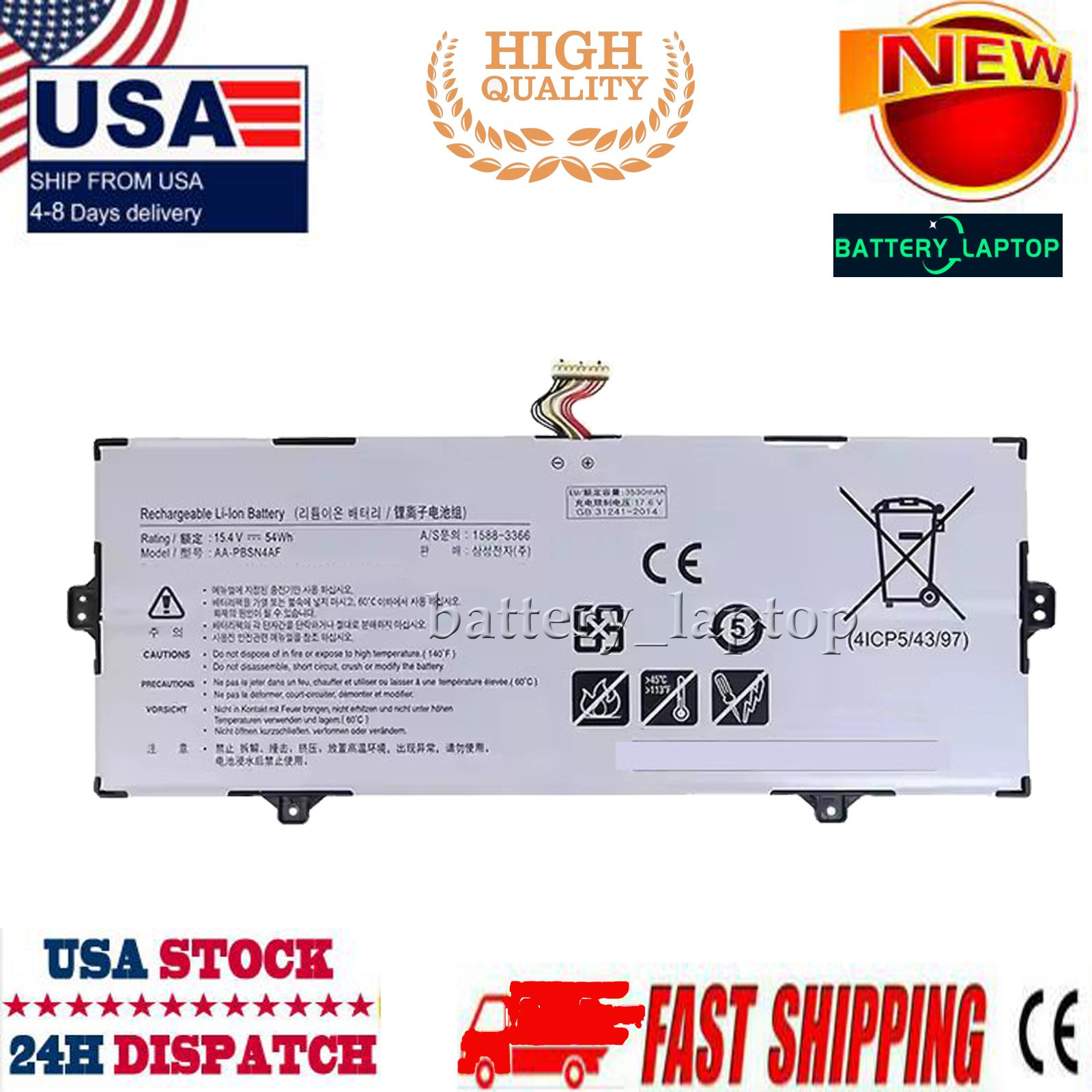 AA-PBSN4AF New Laptop Battery Li-Ion 15.4V 54Wh for Samsung NP730QCJ NP730QDA