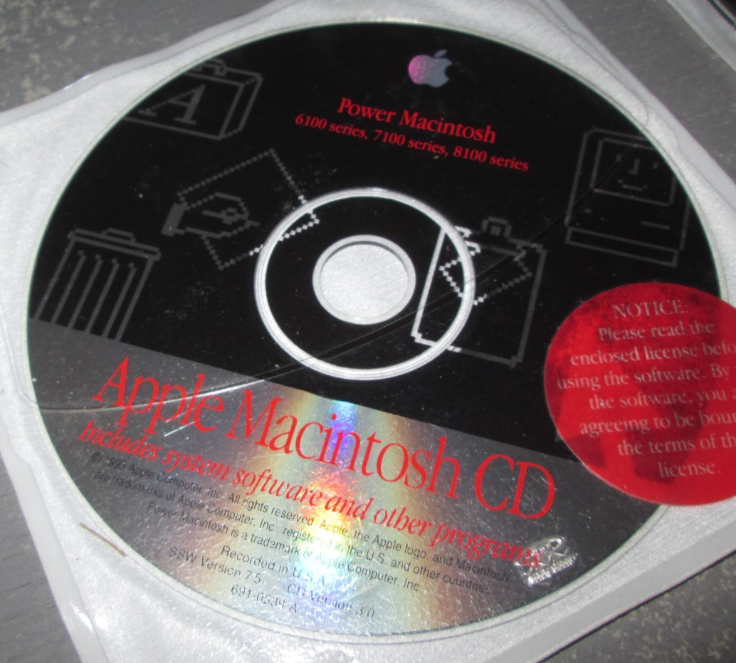 Power Macintosh 6100 7100 8100 Series Apple CD Software & Other Programs 1995