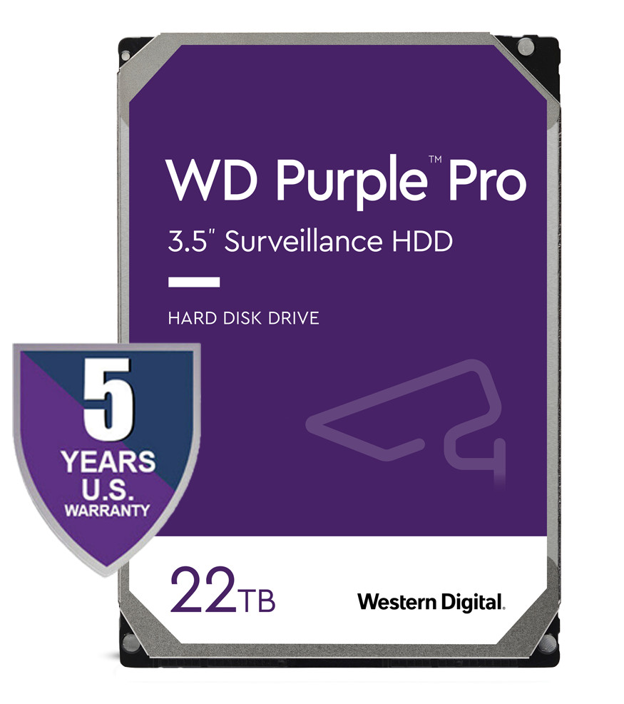WD Purple PRO 22TB Internal Hard Drive 7200RPM/512Mb Surveillance 3.5" WD221PURP