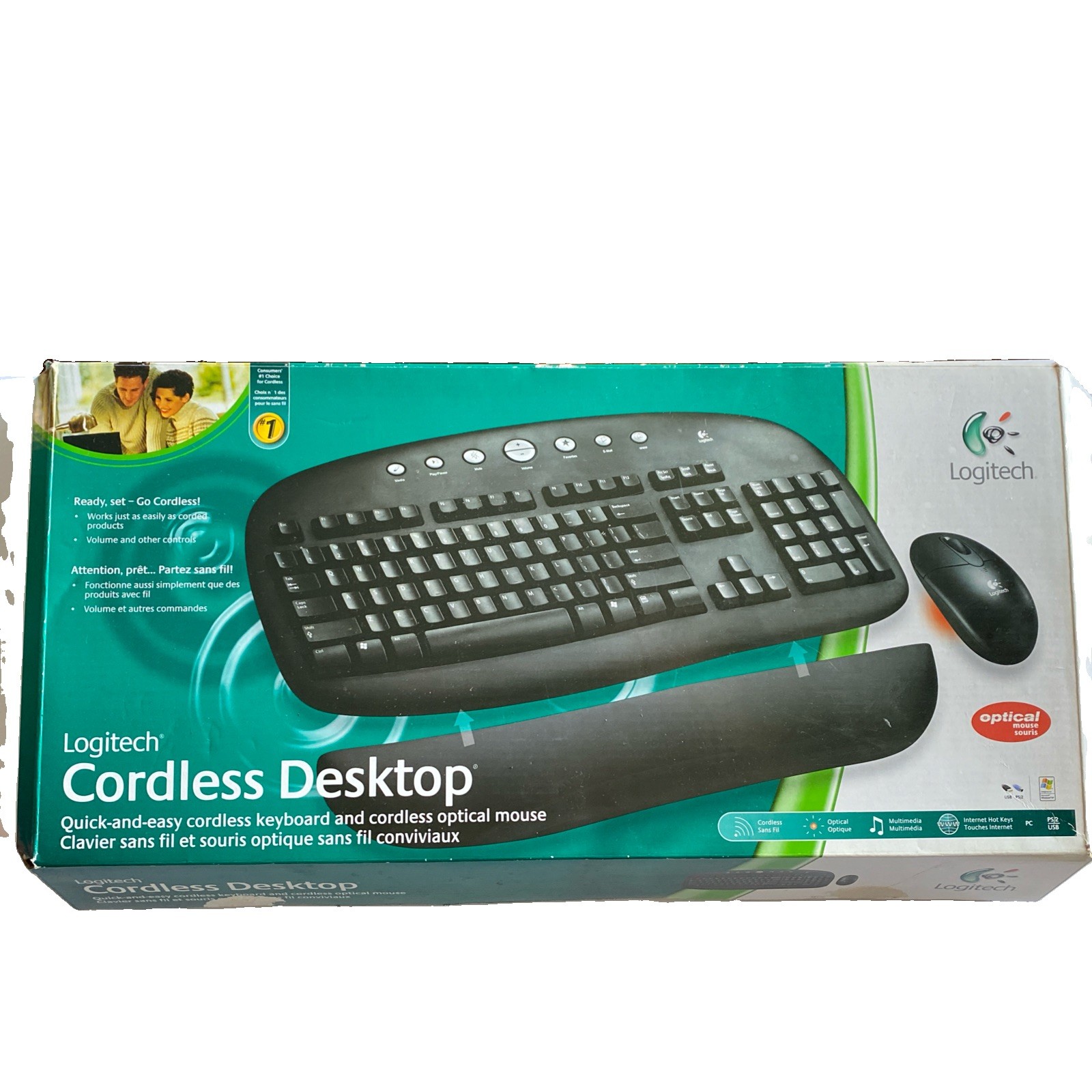 Logitech Wireless Internet Pro Tactile Cordless Keyboard Mouse Model Y-RAJ56A