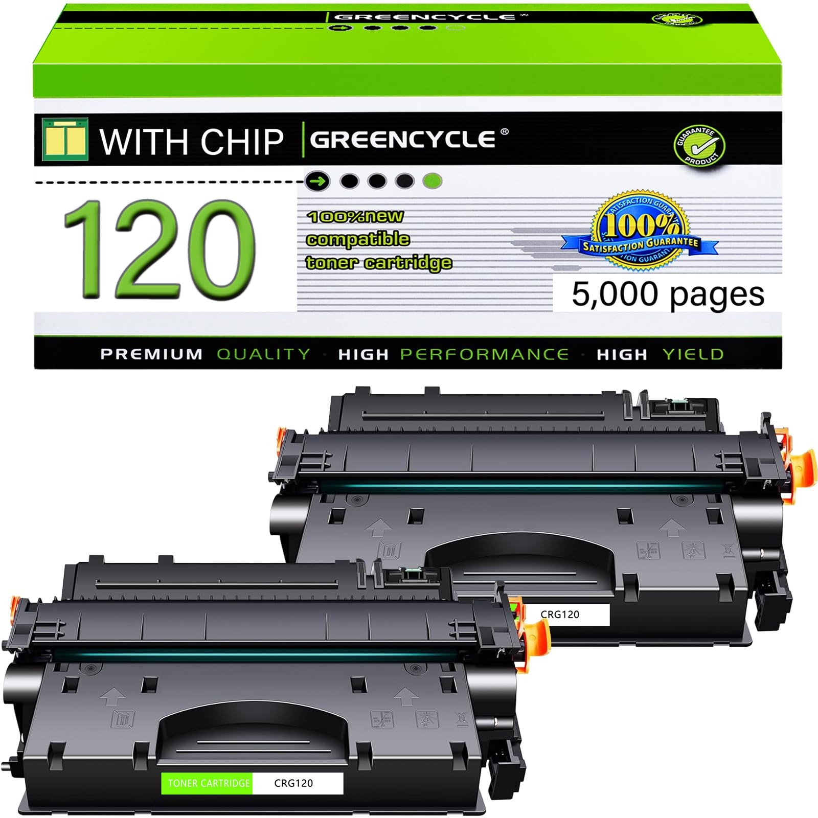 Greencycle 2 Pack Compatible Toner Cartridge Replacement For Canon Crg120