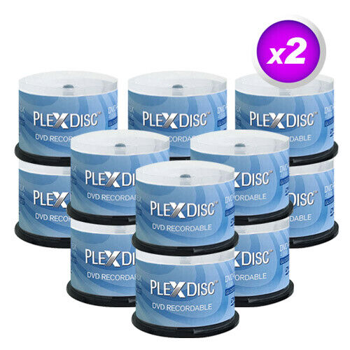 1200 PC PlexDisc 16X 4.7 GB DVD-R Glossy White Inkjet Hub Printable Disc 632-514