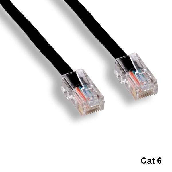 KNTK Black 25ft Cat6 UTP Non-Booted Ethernet Patch Cable 24AWG 550MHz Networking