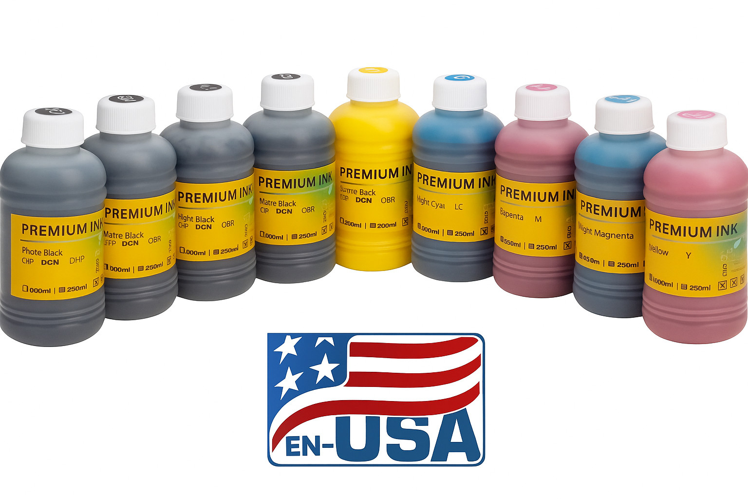 9x250 Pigment UltraChrome K3 Bulk Refill Ink for Epson Compatible Pro 3880 4880