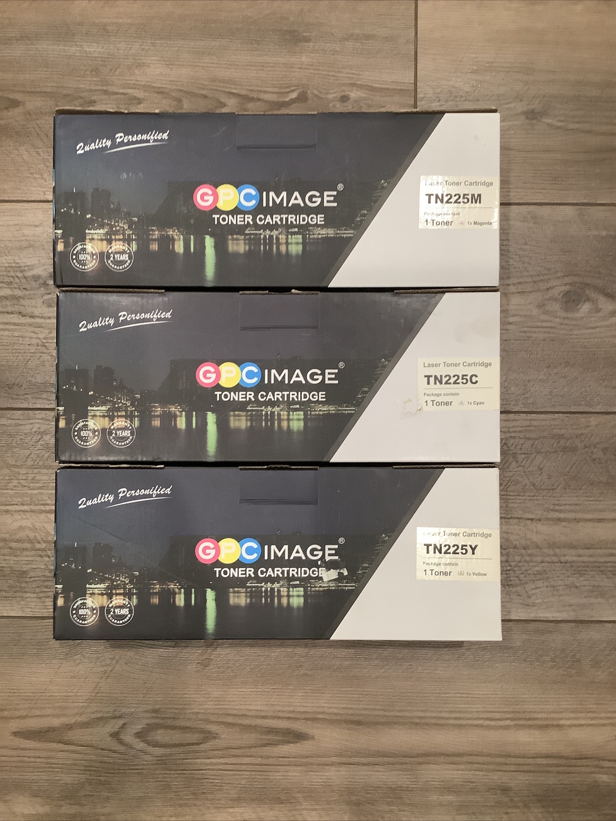 tn225m tn225c tn225y gpc 3 pack toner cartrige new sealed