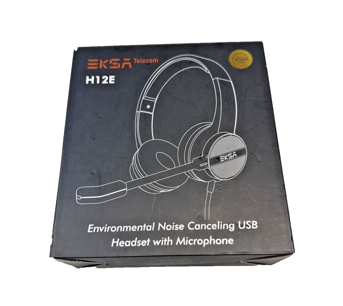 EKSA Telecom H12E USB Noise Cancelling Headset Boom Mic Over-Ear NEW