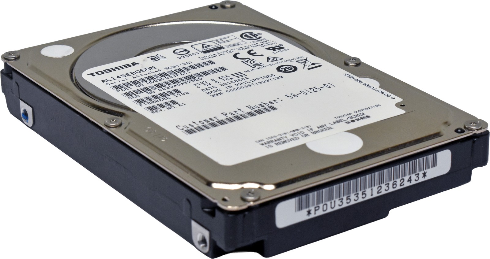 Cisco Toshiba 600GB 2.5" 10K 12G SAS HDD AL14SEB060N 58-0125-01